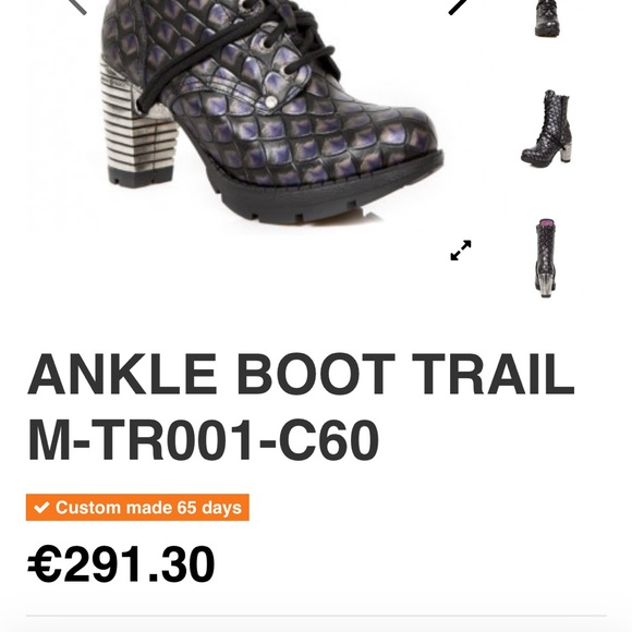 New Rock Mermaid Scales Purple ankle boots - Picture 8 of 9